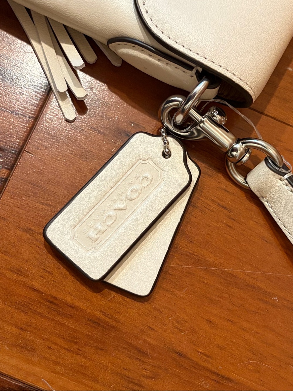 coach white leather fringe bag - Picture 4 of 5